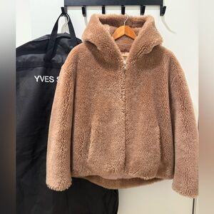 YVES SALOMON Hooded wool jacket size s